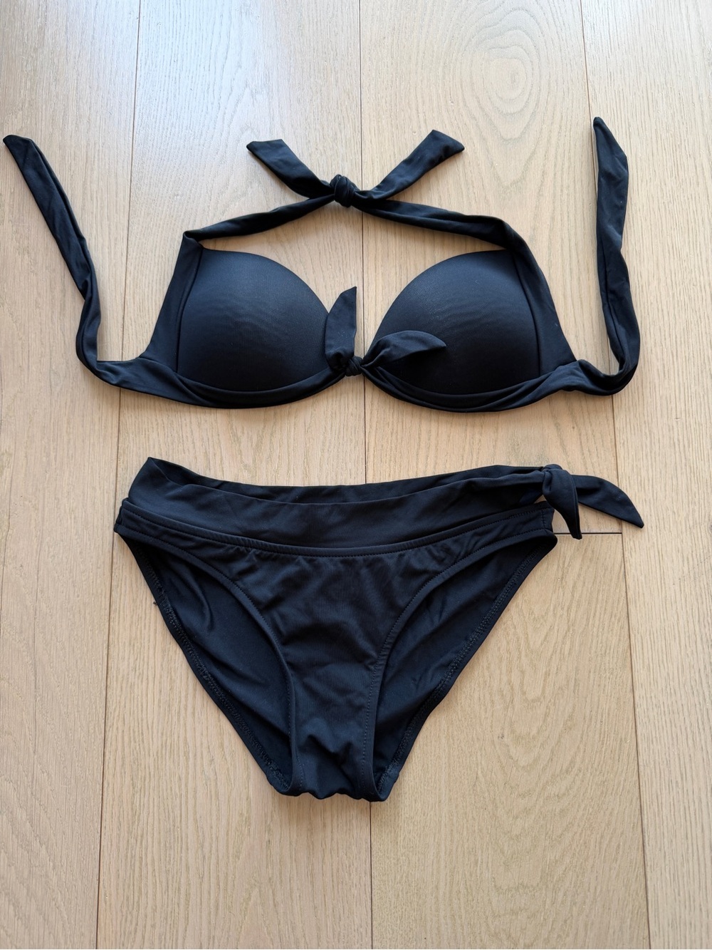 Classic Black Tie-Back Bikini Set